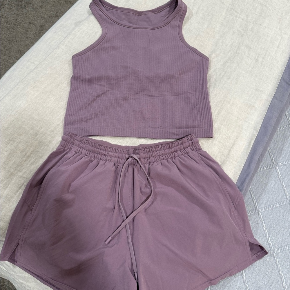 lululemon Purple Athletic Shorts Set